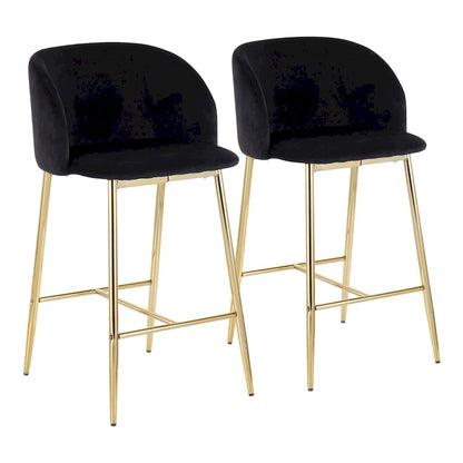 Tabouret de comptoir en velours Silver Orchid Harding (lot de 2)