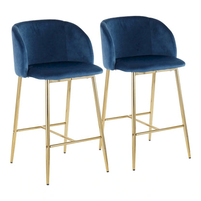 Tabouret de comptoir en velours Silver Orchid Harding (lot de 2)