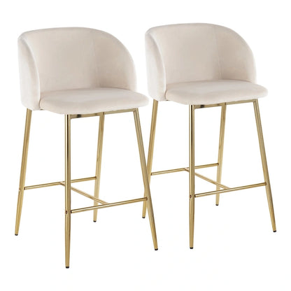 Tabouret de comptoir en velours Silver Orchid Harding (lot de 2)