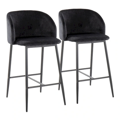 Tabouret de comptoir en velours Silver Orchid Harding (lot de 2)