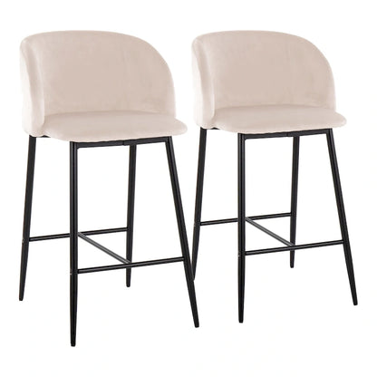 Tabouret de comptoir en velours Silver Orchid Harding (lot de 2)