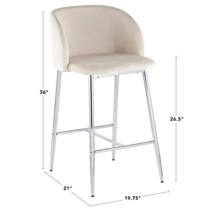 Tabouret de comptoir en velours Silver Orchid Harding (lot de 2)