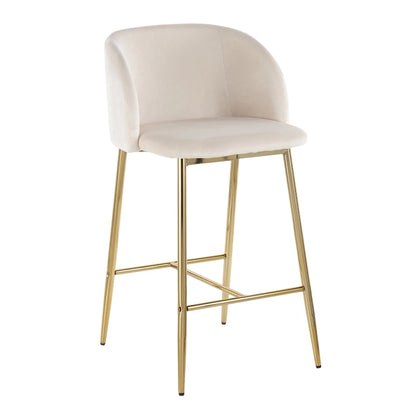 Tabouret de comptoir en velours Silver Orchid Harding (lot de 2)