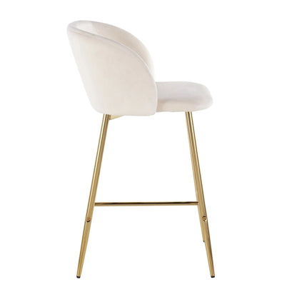 Tabouret de comptoir en velours Silver Orchid Harding (lot de 2)