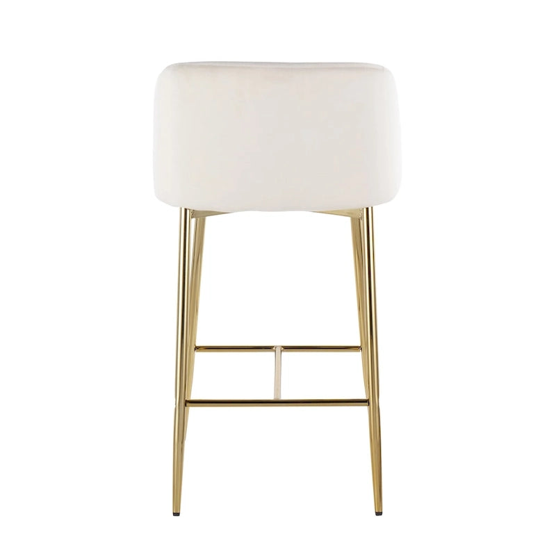 Tabouret de comptoir en velours Silver Orchid Harding (lot de 2)