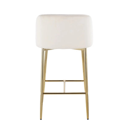 Tabouret de comptoir en velours Silver Orchid Harding (lot de 2)
