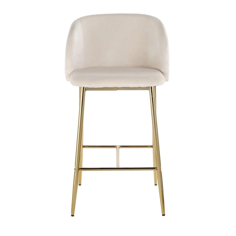 Tabouret de comptoir en velours Silver Orchid Harding (lot de 2)