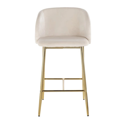 Tabouret de comptoir en velours Silver Orchid Harding (lot de 2)