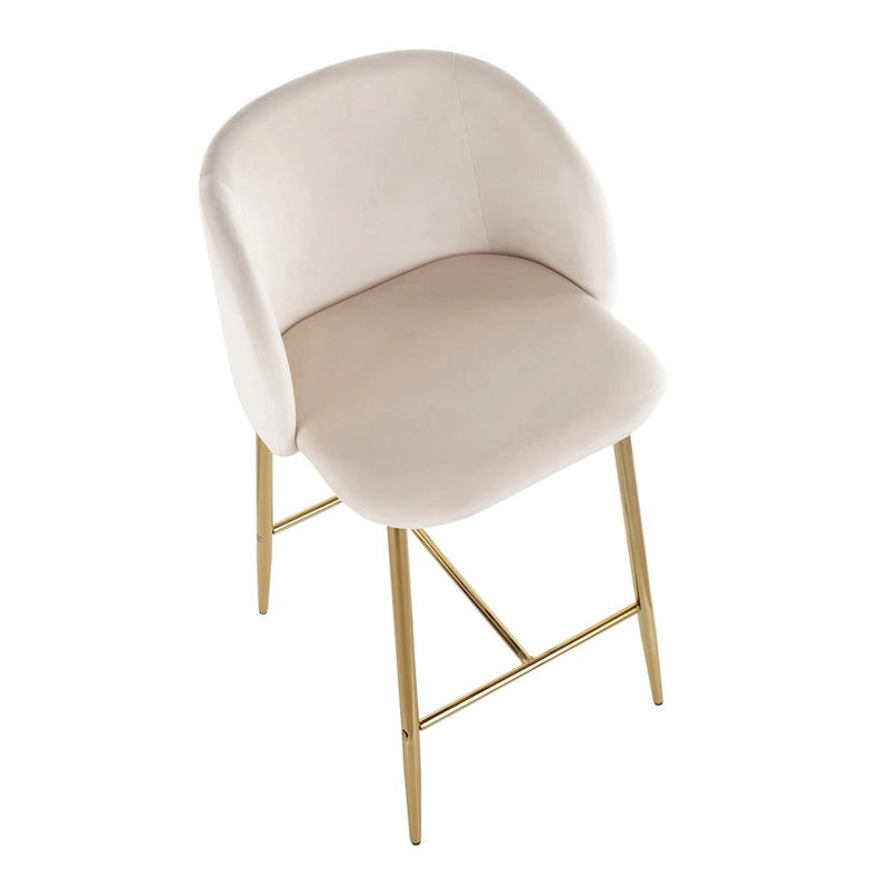 Tabouret de comptoir en velours Silver Orchid Harding (lot de 2)