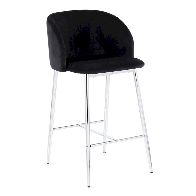 Tabouret de comptoir en velours Silver Orchid Harding (lot de 2)