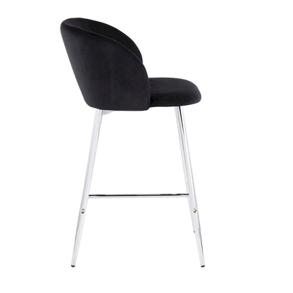 Tabouret de comptoir en velours Silver Orchid Harding (lot de 2)