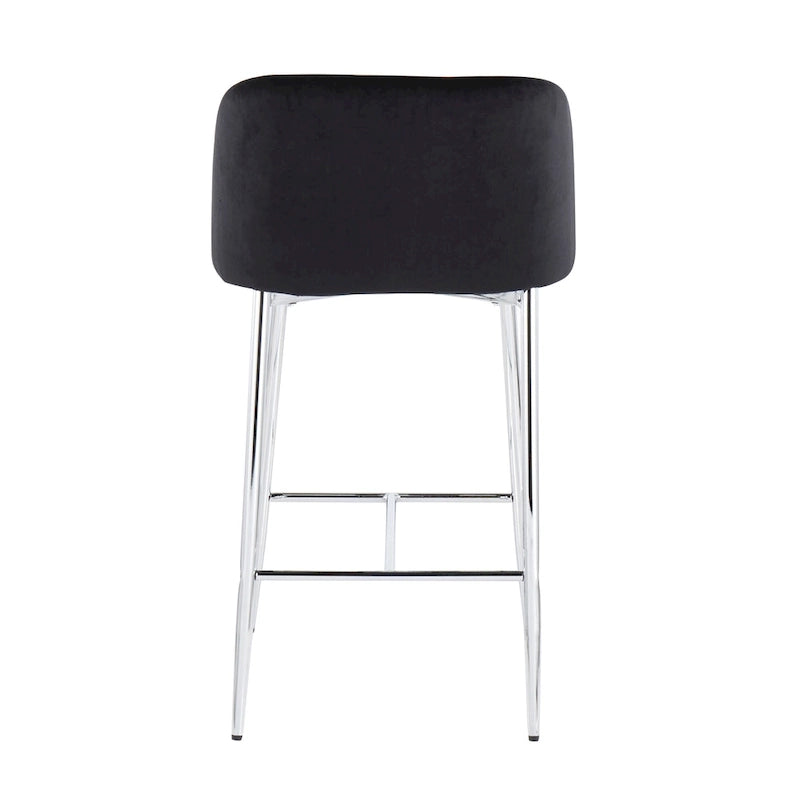 Tabouret de comptoir en velours Silver Orchid Harding (lot de 2)