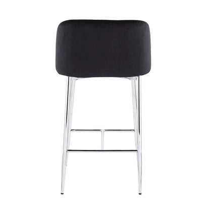 Tabouret de comptoir en velours Silver Orchid Harding (lot de 2)