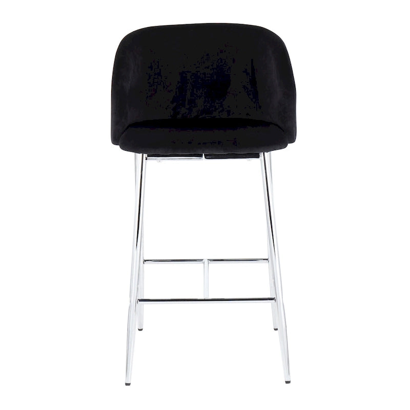 Tabouret de comptoir en velours Silver Orchid Harding (lot de 2)