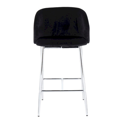 Tabouret de comptoir en velours Silver Orchid Harding (lot de 2)