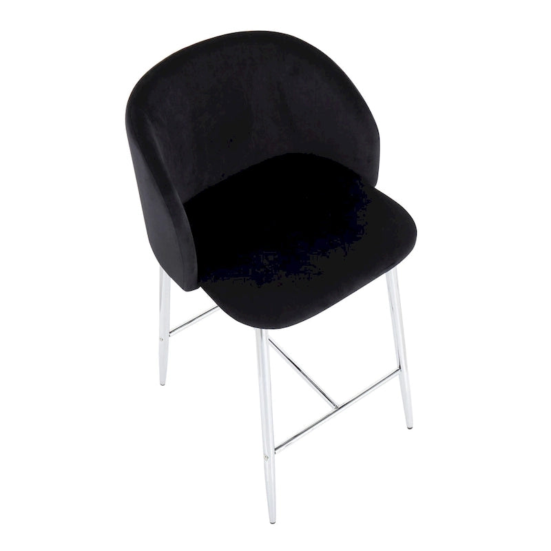 Tabouret de comptoir en velours Silver Orchid Harding (lot de 2)