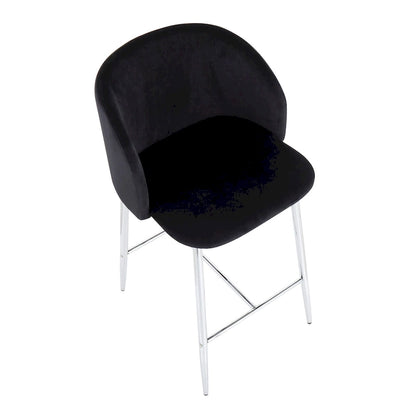 Tabouret de comptoir en velours Silver Orchid Harding (lot de 2)