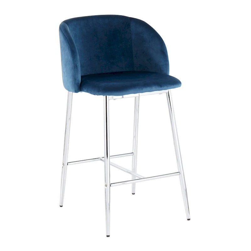 Tabouret de comptoir en velours Silver Orchid Harding (lot de 2)