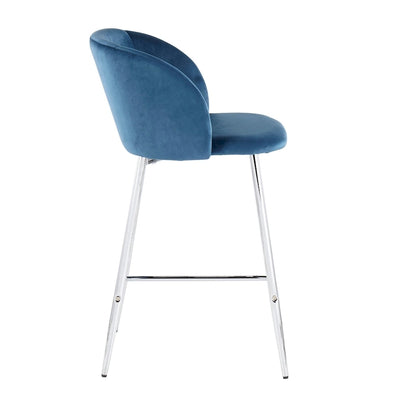 Tabouret de comptoir en velours Silver Orchid Harding (lot de 2)