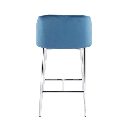 Tabouret de comptoir en velours Silver Orchid Harding (lot de 2)