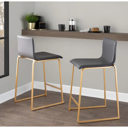 Tabouret de bar rembourré Mara couleur orchidée argentée (lot de 2) - Non disponible