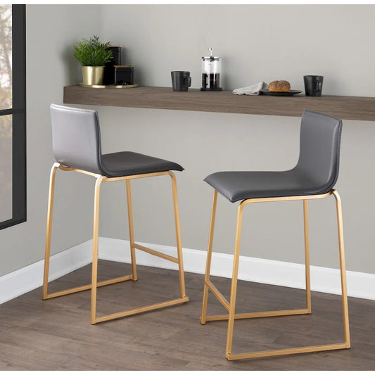 Tabouret de bar rembourré Mara couleur orchidée argentée (lot de 2) - Non disponible