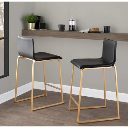 Tabouret de bar rembourré Mara couleur orchidée argentée (lot de 2) - Non disponible