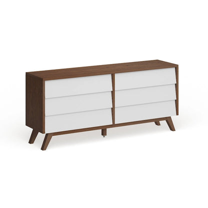 Commode blanche et brune de style Mid-Century par Baxton Studio