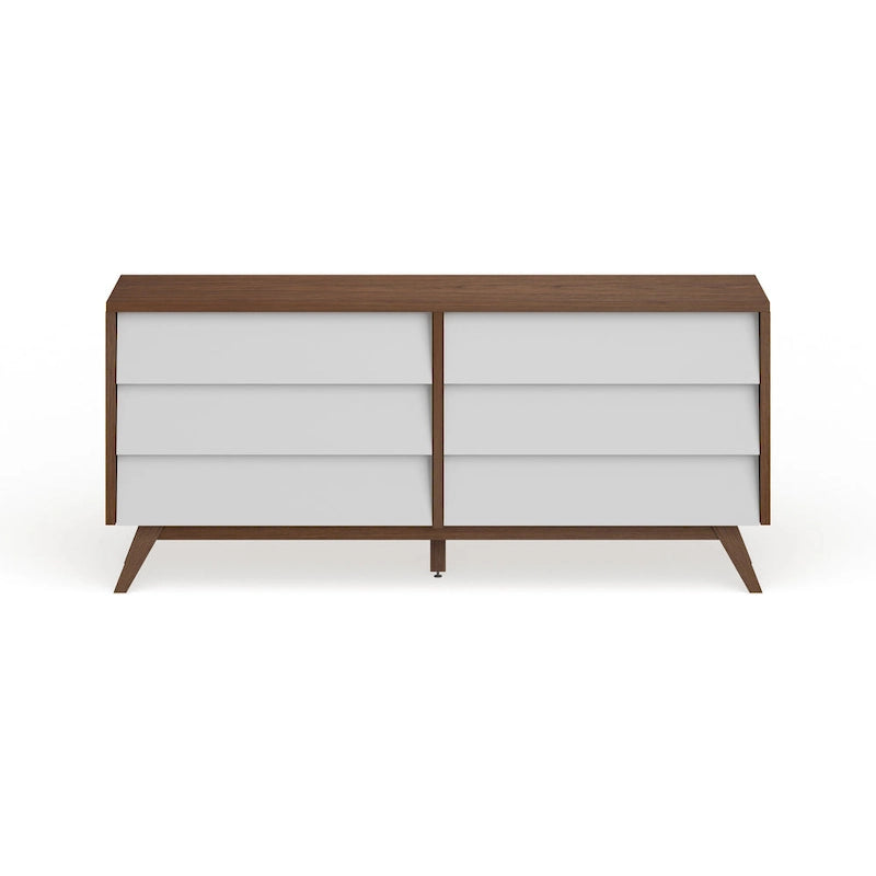 Commode blanche et brune de style Mid-Century par Baxton Studio