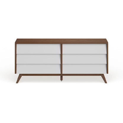 Commode blanche et brune de style Mid-Century par Baxton Studio