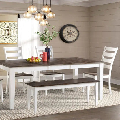 Banc Kona gris et blanc sans dossier avec assise en bois