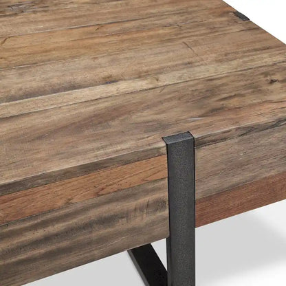 Table console Prescott moderne rustique en bois recyclé finition miel