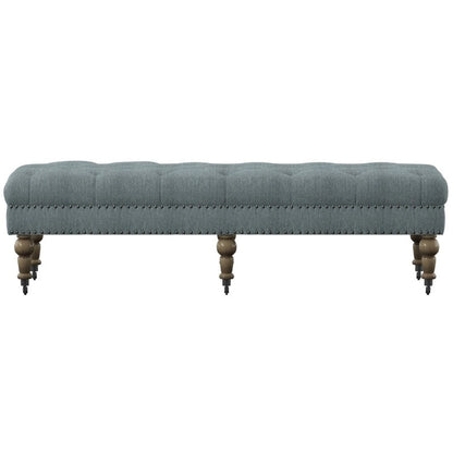 Banc capitonné bleu clair Copper Grove Pereiaslav de 157 cm