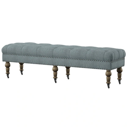 Banc capitonné bleu clair Copper Grove Pereiaslav de 157 cm