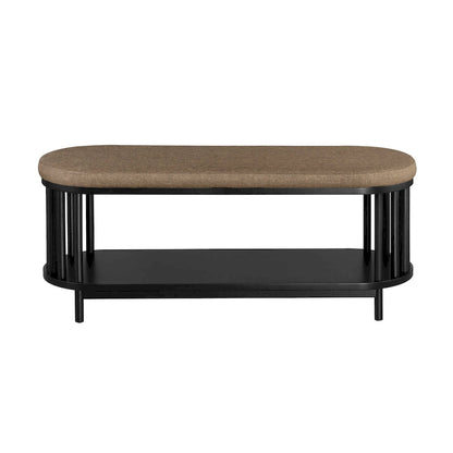 Banc de rangement Middlebrook Scandi avec plateau rembourré et étagère inférieure