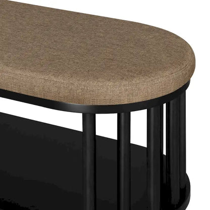 Banc de rangement Middlebrook Scandi avec plateau rembourré et étagère inférieure