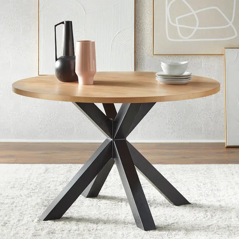 Table de salle à manger Lifestorey Gilcrest Cross à piédestal