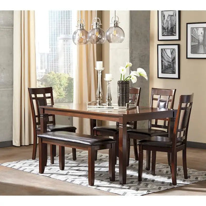 Ensemble de table et chaises de salle à manger 6 pièces Bennox Brown