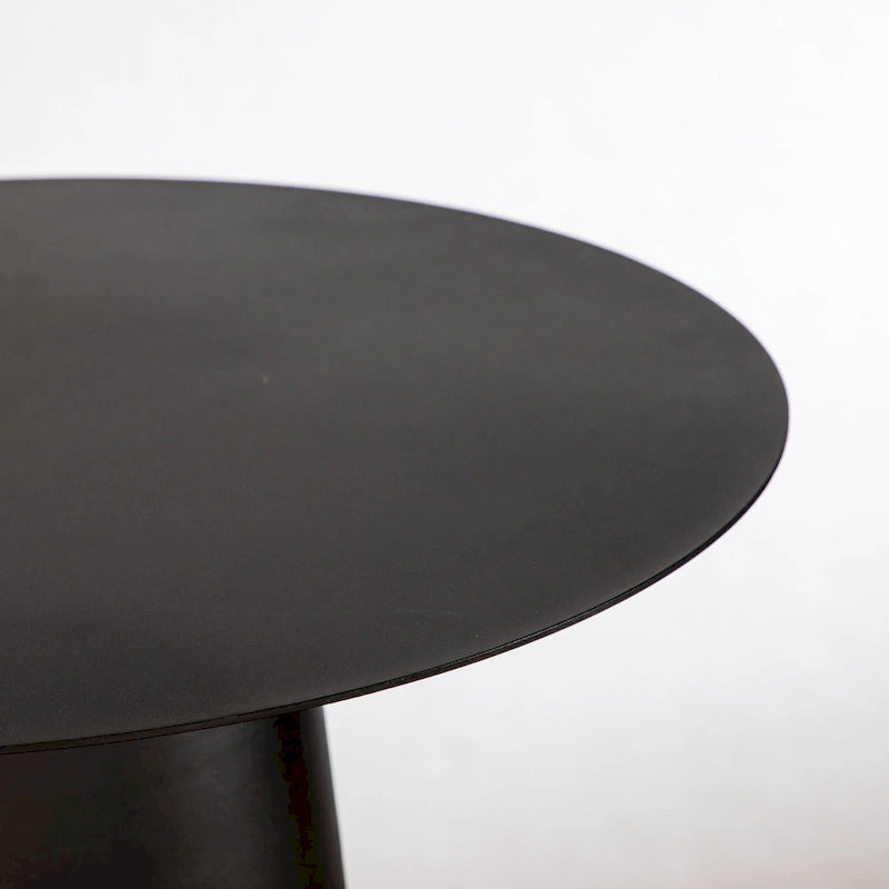 Table basse ronde d'extérieur DancyHome, style moderne du milieu du siècle, en métal noir, 23,6 pouces de large
