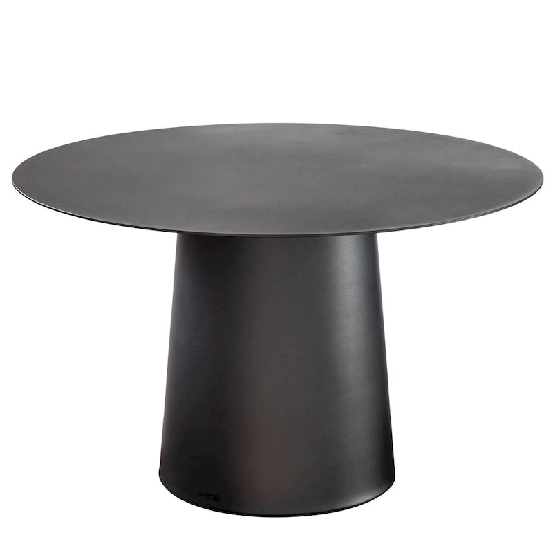 Table basse ronde d'extérieur DancyHome, style moderne du milieu du siècle, en métal noir, 23,6 pouces de large