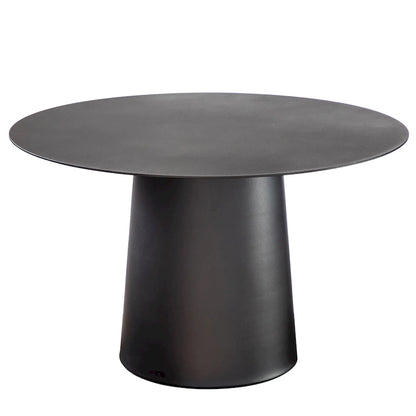 Table basse ronde d'extérieur DancyHome, style moderne du milieu du siècle, en métal noir, 23,6 pouces de large