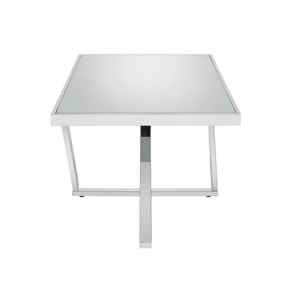 Table basse Marchat Glam Chrome 47 pouces avec plateau miroir, par Furniture of America