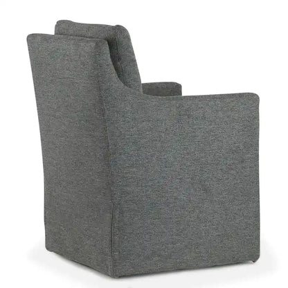 Fauteuil d'appoint Axel en tissu gris avec garniture en duvet