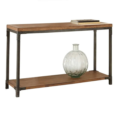 Table console industrielle en bois et métal Steve Silver Leyburn