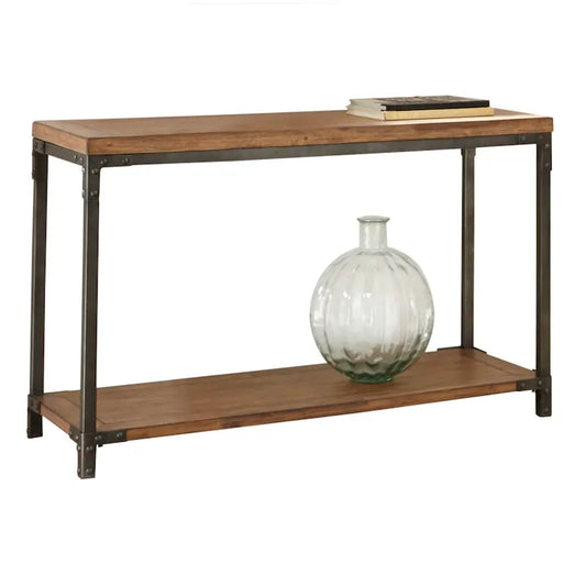 Table console industrielle en bois et métal Steve Silver Leyburn