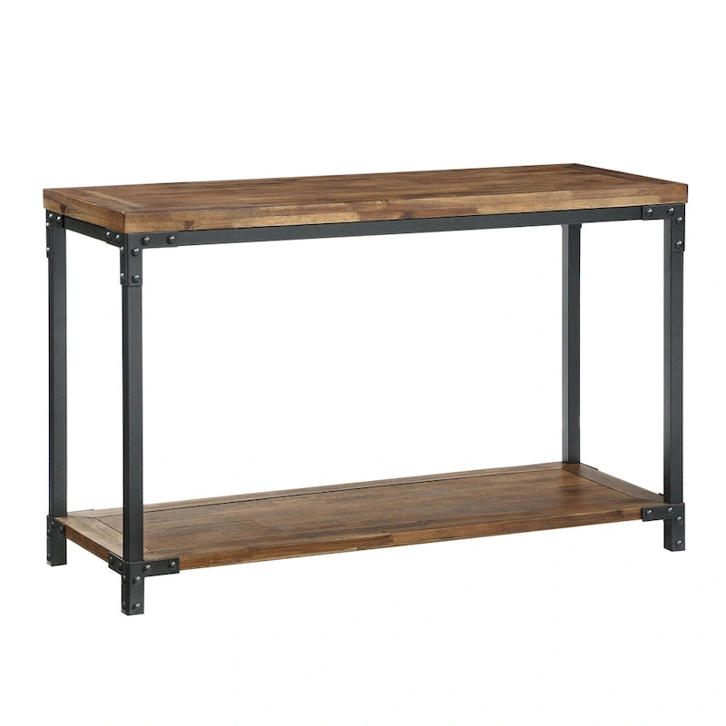 Table console industrielle en bois et métal Steve Silver Leyburn
