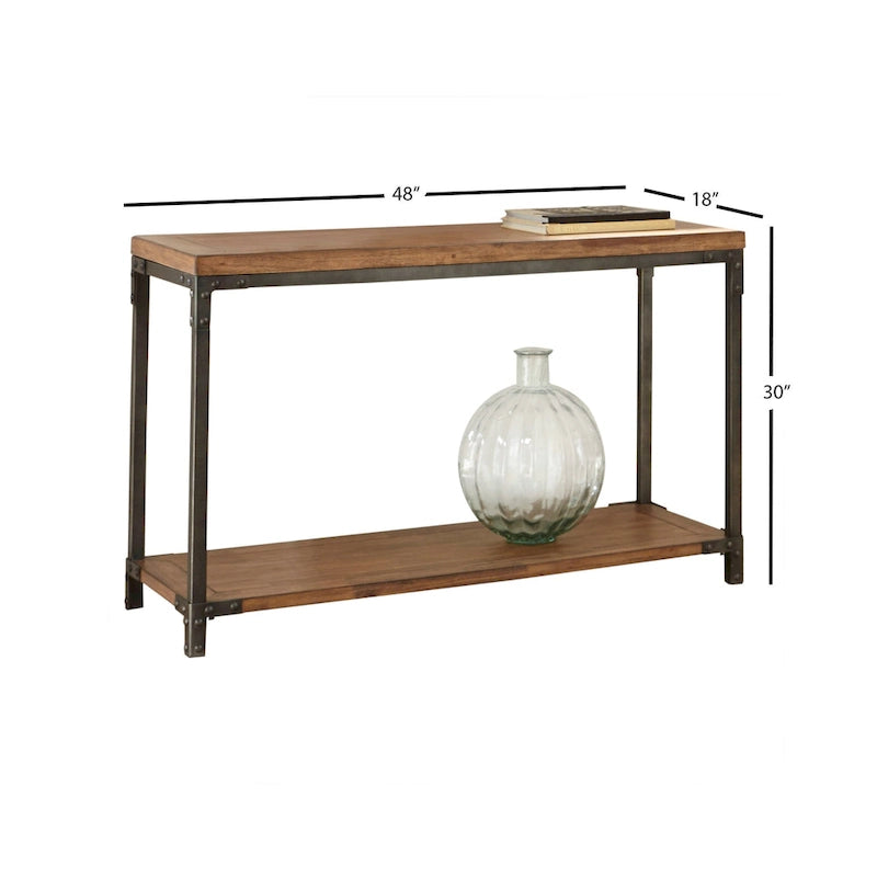 Table console industrielle en bois et métal Steve Silver Leyburn