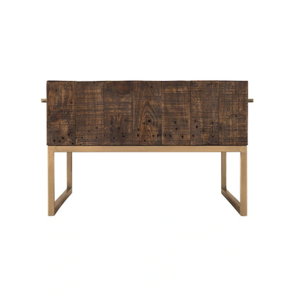 Table basse HomeRoots 47 en métal brun foncé et doré avec tiroir - 46,5