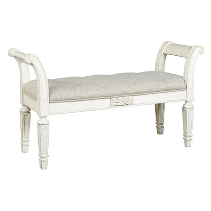 Banc d'appoint Realyn Vintage Casual blanc antique