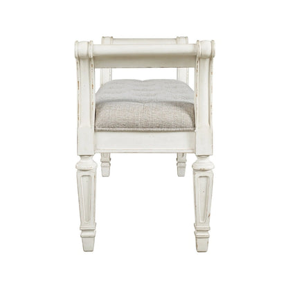 Banc d'appoint Realyn Vintage Casual blanc antique